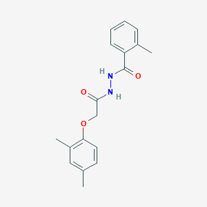 molecular formula C18H20N2O3 B5731630 N'-[(2,4-dimethylphenoxy)acetyl]-2-methylbenzohydrazide 