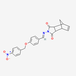 molecular formula C23H19N3O5 B5731647 4-({4-[(4-nitrobenzyl)oxy]benzylidene}amino)-4-azatricyclo[5.2.1.0~2,6~]dec-8-ene-3,5-dione 