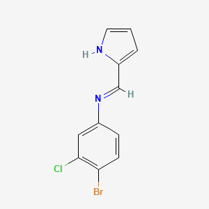 molecular formula C11H8BrClN2 B5731663 (4-bromo-3-chlorophenyl)(1H-pyrrol-2-ylmethylene)amine 