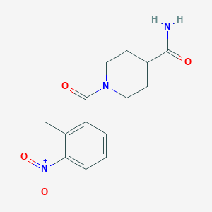 molecular formula C14H17N3O4 B5731668 1-(2-methyl-3-nitrobenzoyl)-4-piperidinecarboxamide 