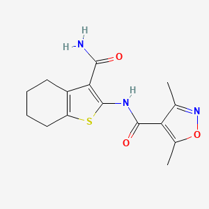 molecular formula C15H17N3O3S B5731680 N-[3-(aminocarbonyl)-4,5,6,7-tetrahydro-1-benzothien-2-yl]-3,5-dimethyl-4-isoxazolecarboxamide 