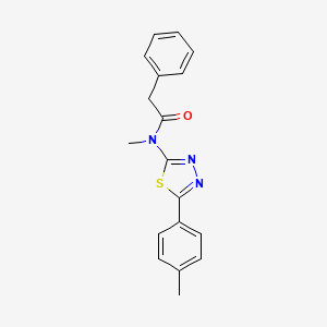 molecular formula C18H17N3OS B5731694 N-methyl-N-[5-(4-methylphenyl)-1,3,4-thiadiazol-2-yl]-2-phenylacetamide 