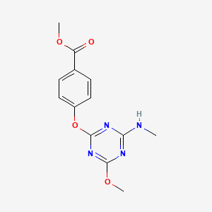 molecular formula C13H14N4O4 B5731699 methyl 4-{[4-methoxy-6-(methylamino)-1,3,5-triazin-2-yl]oxy}benzoate 