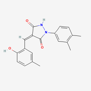 molecular formula C19H18N2O3 B5731706 1-(3,4-dimethylphenyl)-4-(2-hydroxy-5-methylbenzylidene)-3,5-pyrazolidinedione 