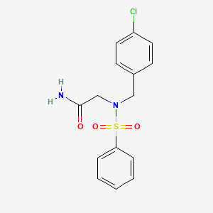 molecular formula C15H15ClN2O3S B5731716 N~2~-(4-chlorobenzyl)-N~2~-(phenylsulfonyl)glycinamide 
