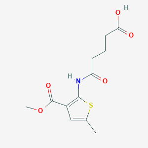 molecular formula C12H15NO5S B5731789 5-{[3-(methoxycarbonyl)-5-methyl-2-thienyl]amino}-5-oxopentanoic acid 