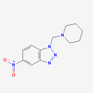 molecular formula C12H15N5O2 B5731802 5-nitro-1-(1-piperidinylmethyl)-1H-1,2,3-benzotriazole 