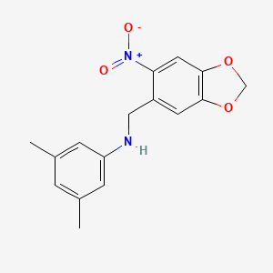 molecular formula C16H16N2O4 B5731825 (3,5-dimethylphenyl)[(6-nitro-1,3-benzodioxol-5-yl)methyl]amine 