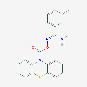 molecular formula C21H17N3O2S B5731859 3-methyl-N'-[(10H-phenothiazin-10-ylcarbonyl)oxy]benzenecarboximidamide 