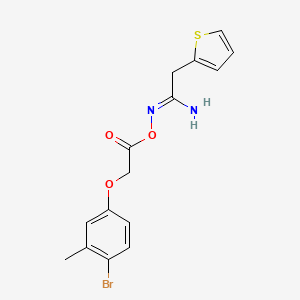 molecular formula C15H15BrN2O3S B5731868 N'-{[(4-bromo-3-methylphenoxy)acetyl]oxy}-2-(2-thienyl)ethanimidamide 