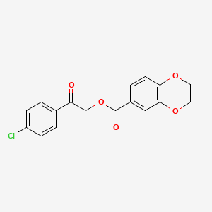molecular formula C17H13ClO5 B5731876 2-(4-chlorophenyl)-2-oxoethyl 2,3-dihydro-1,4-benzodioxine-6-carboxylate 