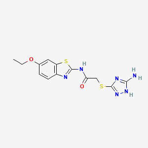 molecular formula C13H14N6O2S2 B5731890 2-[(3-amino-1H-1,2,4-triazol-5-yl)thio]-N-(6-ethoxy-1,3-benzothiazol-2-yl)acetamide 