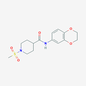 molecular formula C15H20N2O5S B5731909 N-(2,3-dihydro-1,4-benzodioxin-6-yl)-1-(methylsulfonyl)-4-piperidinecarboxamide 