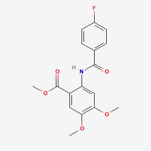 molecular formula C17H16FNO5 B5731915 methyl 2-[(4-fluorobenzoyl)amino]-4,5-dimethoxybenzoate 