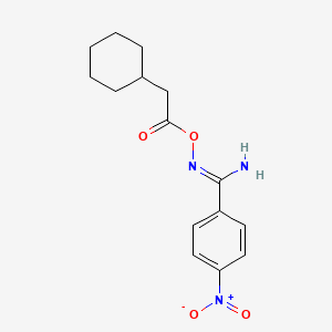 molecular formula C15H19N3O4 B5731928 N'-[(cyclohexylacetyl)oxy]-4-nitrobenzenecarboximidamide 