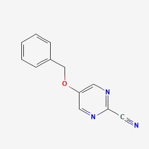 molecular formula C12H9N3O B573195 5-(苄氧基)嘧啶-2-腈 CAS No. 166672-22-6