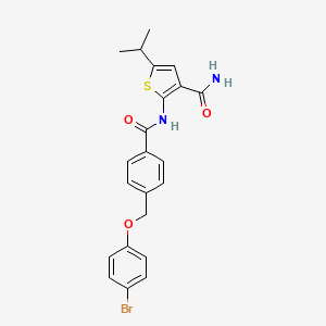 molecular formula C22H21BrN2O3S B5731959 2-({4-[(4-bromophenoxy)methyl]benzoyl}amino)-5-isopropyl-3-thiophenecarboxamide 