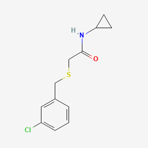 molecular formula C12H14ClNOS B5731967 2-[(3-chlorobenzyl)thio]-N-cyclopropylacetamide 