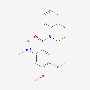 N-ethyl-4,5-dimethoxy-N-(2-methylphenyl)-2-nitrobenzamide