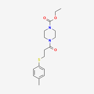 molecular formula C17H24N2O3S B5731992 ethyl 4-{3-[(4-methylphenyl)thio]propanoyl}-1-piperazinecarboxylate 