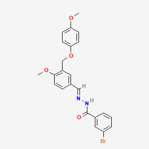 molecular formula C23H21BrN2O4 B5731993 3-bromo-N'-{4-methoxy-3-[(4-methoxyphenoxy)methyl]benzylidene}benzohydrazide 