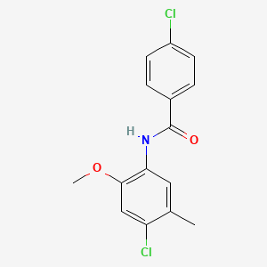 molecular formula C15H13Cl2NO2 B5732006 4-chloro-N-(4-chloro-2-methoxy-5-methylphenyl)benzamide 