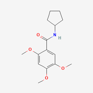 molecular formula C15H21NO4 B5732040 N-cyclopentyl-2,4,5-trimethoxybenzamide 
