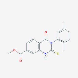 molecular formula C18H16N2O3S B5732060 methyl 3-(2,5-dimethylphenyl)-2-mercapto-4-oxo-3,4-dihydro-7-quinazolinecarboxylate 