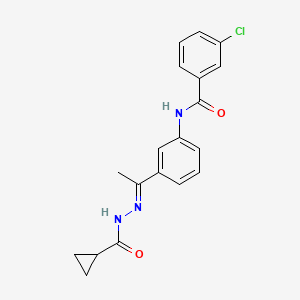 3-chloro-N-{3-[N-(cyclopropylcarbonyl)ethanehydrazonoyl]phenyl}benzamide