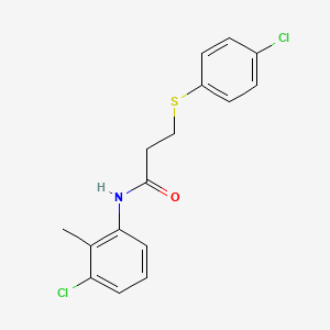 molecular formula C16H15Cl2NOS B5732116 N-(3-chloro-2-methylphenyl)-3-[(4-chlorophenyl)thio]propanamide 