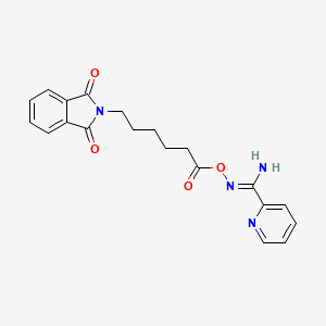 molecular formula C20H20N4O4 B5732133 N'-{[6-(1,3-dioxo-1,3-dihydro-2H-isoindol-2-yl)hexanoyl]oxy}-2-pyridinecarboximidamide 