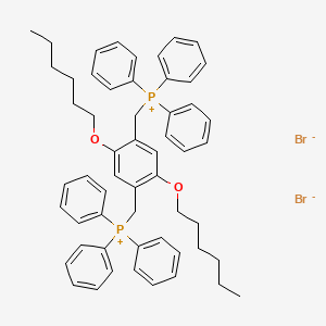 molecular formula C56H62Br2O2P2 B573214 ((2 5-Bis(hexyloxy)-1 4-phenylene)bis(ME CAS No. 165377-28-6