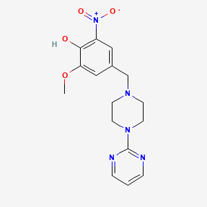 molecular formula C16H19N5O4 B5732144 2-methoxy-6-nitro-4-{[4-(2-pyrimidinyl)-1-piperazinyl]methyl}phenol 