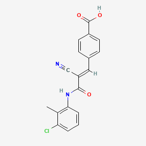 4-{3-[(3-chloro-2-methylphenyl)amino]-2-cyano-3-oxo-1-propen-1-yl}benzoic acid