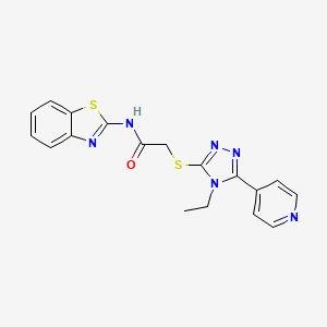 N-1,3-benzothiazol-2-yl-2-{[4-ethyl-5-(4-pyridinyl)-4H-1,2,4-triazol-3-yl]thio}acetamide