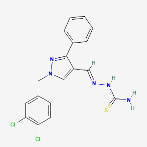 molecular formula C18H15Cl2N5S B5732160 1-(3,4-dichlorobenzyl)-3-phenyl-1H-pyrazole-4-carbaldehyde thiosemicarbazone 