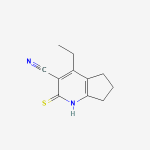 4-ethyl-2-thioxo-2,5,6,7-tetrahydro-1H-cyclopenta[b]pyridine-3-carbonitrile