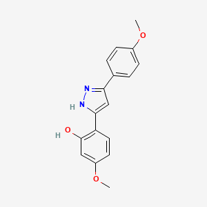 molecular formula C17H16N2O3 B5732167 5-methoxy-2-[5-(4-methoxyphenyl)-1H-pyrazol-3-yl]phenol 