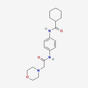 molecular formula C19H27N3O3 B5732179 N-(4-{[2-(4-morpholinyl)acetyl]amino}phenyl)cyclohexanecarboxamide 