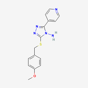 molecular formula C15H15N5OS B5732189 3-[(4-methoxybenzyl)thio]-5-(4-pyridinyl)-4H-1,2,4-triazol-4-amine 