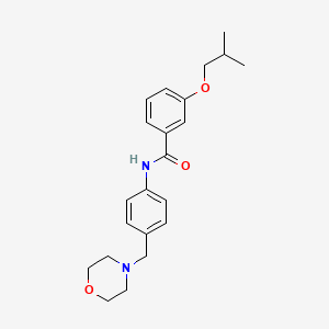 molecular formula C22H28N2O3 B5732193 3-isobutoxy-N-[4-(4-morpholinylmethyl)phenyl]benzamide 