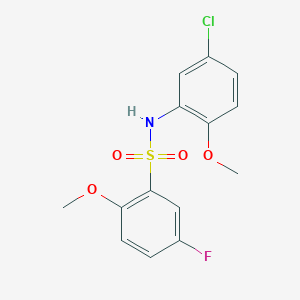 molecular formula C14H13ClFNO4S B5732200 N-(5-chloro-2-methoxyphenyl)-5-fluoro-2-methoxybenzenesulfonamide 