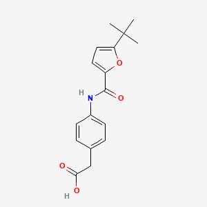 molecular formula C17H19NO4 B5732222 {4-[(5-tert-butyl-2-furoyl)amino]phenyl}acetic acid 