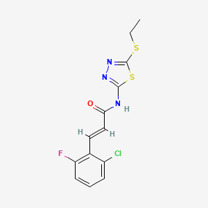 molecular formula C13H11ClFN3OS2 B5732227 3-(2-chloro-6-fluorophenyl)-N-[5-(ethylthio)-1,3,4-thiadiazol-2-yl]acrylamide 