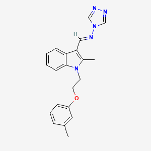 molecular formula C21H21N5O B5732262 N-({2-methyl-1-[2-(3-methylphenoxy)ethyl]-1H-indol-3-yl}methylene)-4H-1,2,4-triazol-4-amine 