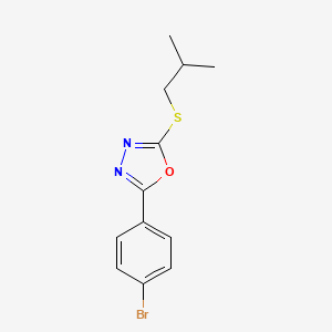 molecular formula C12H13BrN2OS B5732266 2-(4-bromophenyl)-5-(isobutylthio)-1,3,4-oxadiazole 