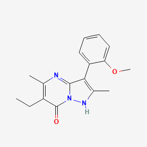molecular formula C17H19N3O2 B5732284 6-ethyl-3-(2-methoxyphenyl)-2,5-dimethylpyrazolo[1,5-a]pyrimidin-7(4H)-one 