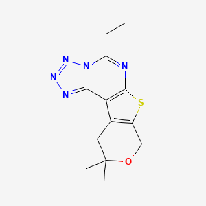 molecular formula C13H15N5OS B5732300 5-ethyl-10,10-dimethyl-10,11-dihydro-8H-pyrano[4',3':4,5]thieno[3,2-e]tetrazolo[1,5-c]pyrimidine 