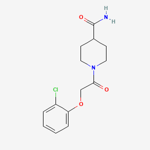 molecular formula C14H17ClN2O3 B5732312 1-[(2-chlorophenoxy)acetyl]-4-piperidinecarboxamide 