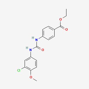 molecular formula C17H17ClN2O4 B5732313 ethyl 4-({[(3-chloro-4-methoxyphenyl)amino]carbonyl}amino)benzoate 